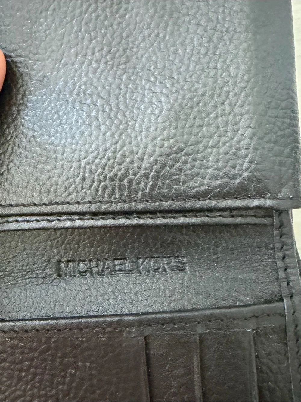 Michael Kors Mens Full Grain Leather Passcase Bifold Wallet ID